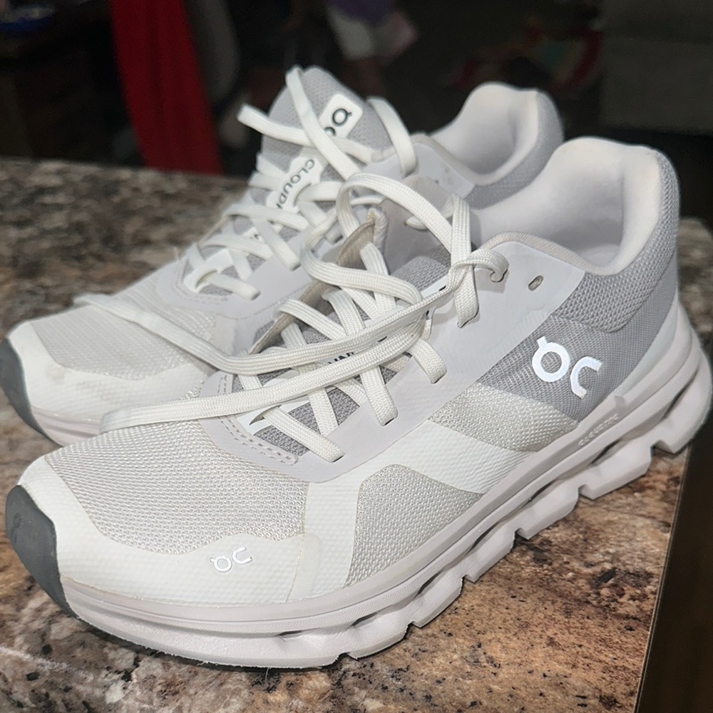 On Running Cloud Sneakers in White and Gray